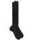 Men's merino wool ribbed knee-high socks  - Black