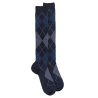 Men's long wool socks patterned in three colors - 40