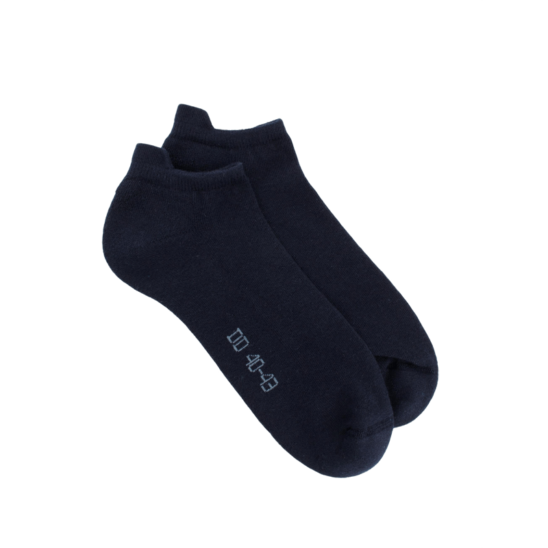 Men's sport sneaker socks in cotton with terry sole - Dark blue | Doré Doré