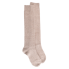 Women's long wool and cashmere plain socks - Beige
