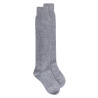 Women's long wool and cashmere plain socks - Oxford grey