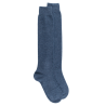 Women's long wool and cashmere plain socks - Blue