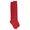 Women's long wool and cashmere plain socks - Red