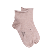 Women's jersey knit ankle socks with roll'top - Beige | Doré Doré