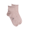 Women's jersey knit ankle socks with roll'top - Beige