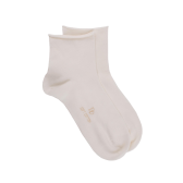 Women's jersey knit ankle socks with roll'top - Natural white | Doré Doré