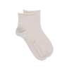 Women's jersey knit ankle socks with roll'top - Natural white