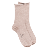 Women's soft cotton socks with rolled edges - Beige | Doré Doré