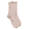 Women's soft cotton socks with rolled edges - Beige