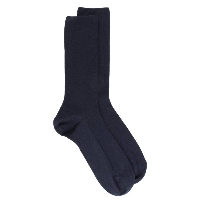 Wool socks with elastic-free edges - Dark blue | Doré Doré