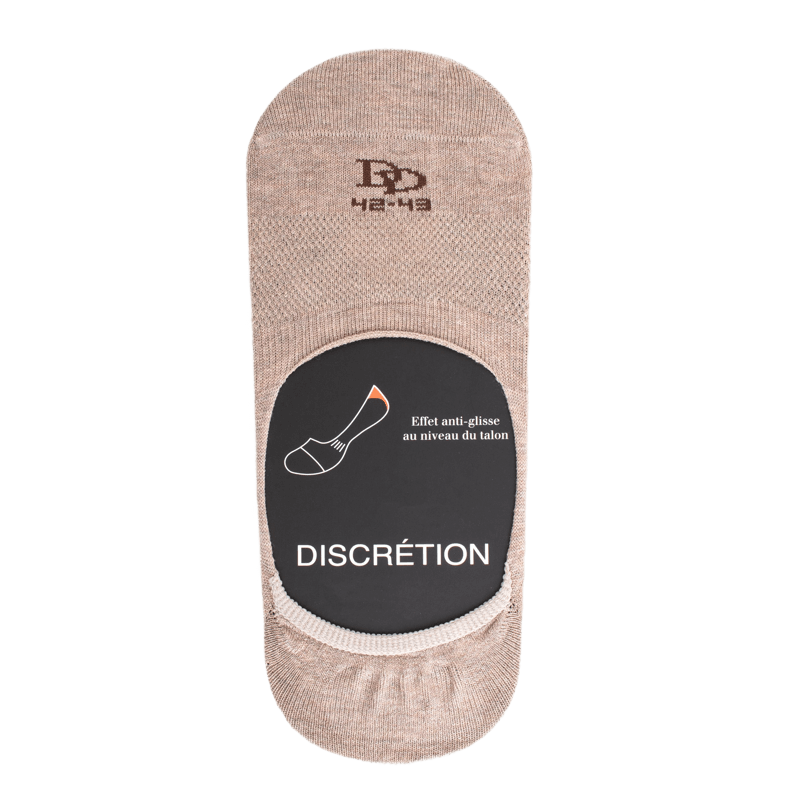 Egyptian cotton footlets in flat knit - Beige | Doré Doré