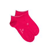 Women's fine gauge egyptian cotton sneaker socks - Cherry | Doré Doré