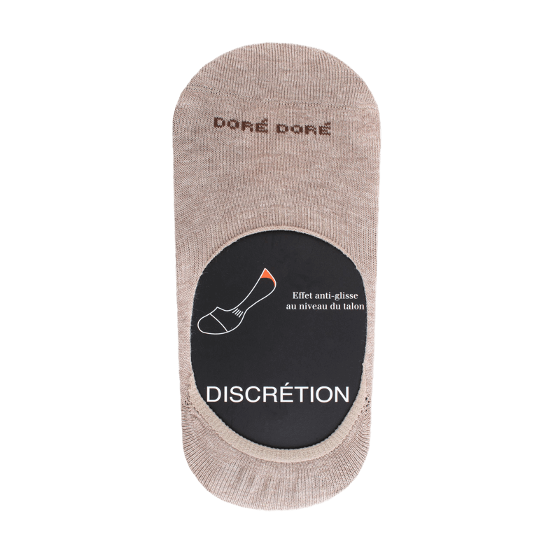 Egyptian cotton footlets in flat knit - Beige | Doré Doré